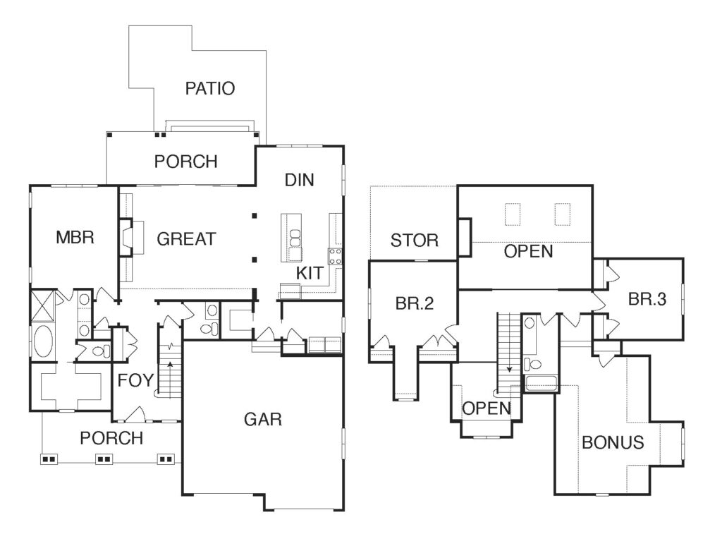 3005 Winding Creek Trail, Mebane, NC floorplan drawing. Hosted by Heritage Homes of the Carolinas