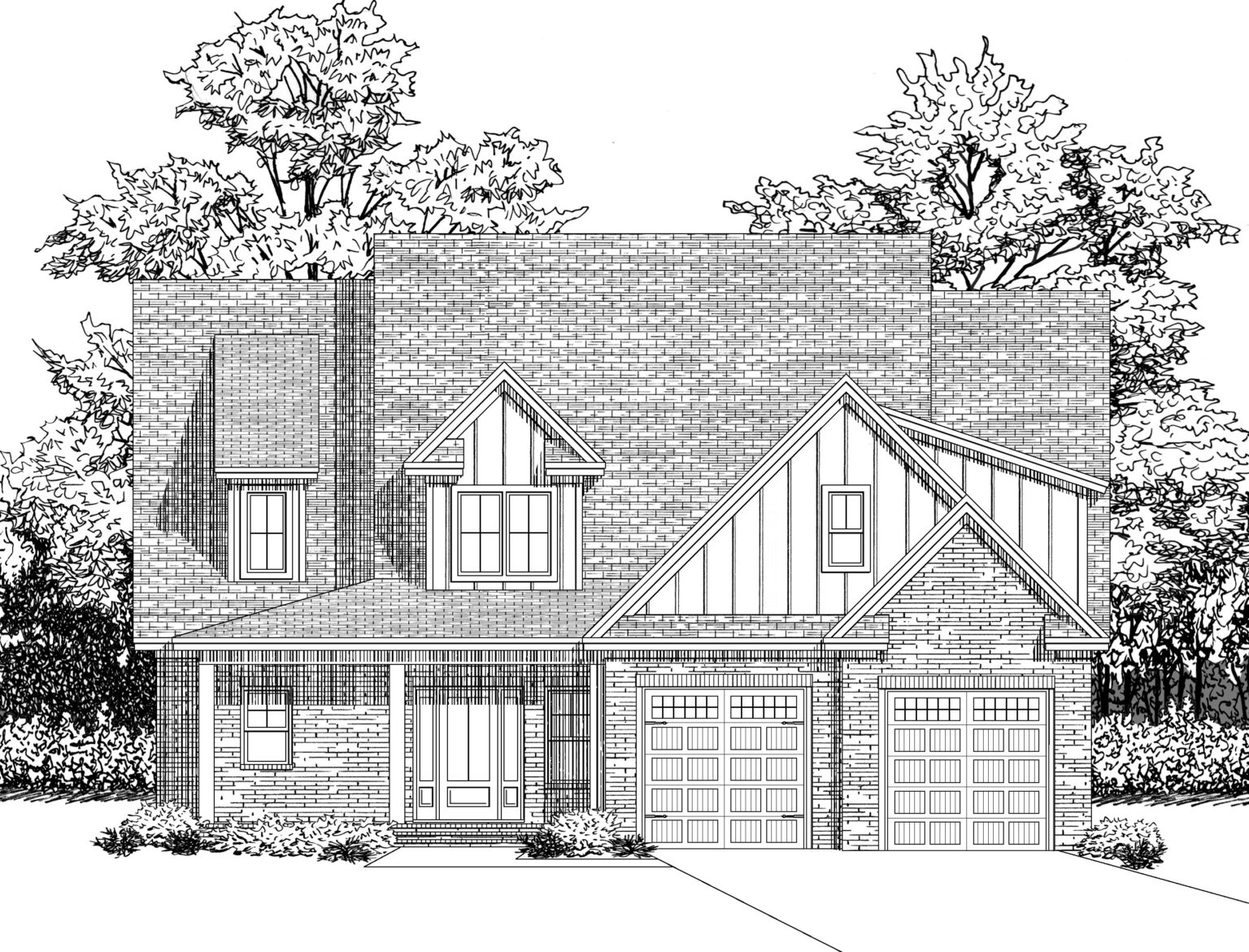 3005 Winding Creek Trail, Mebane, NC elevation drawing. Hosted by Heritage Homes of the Carolinas