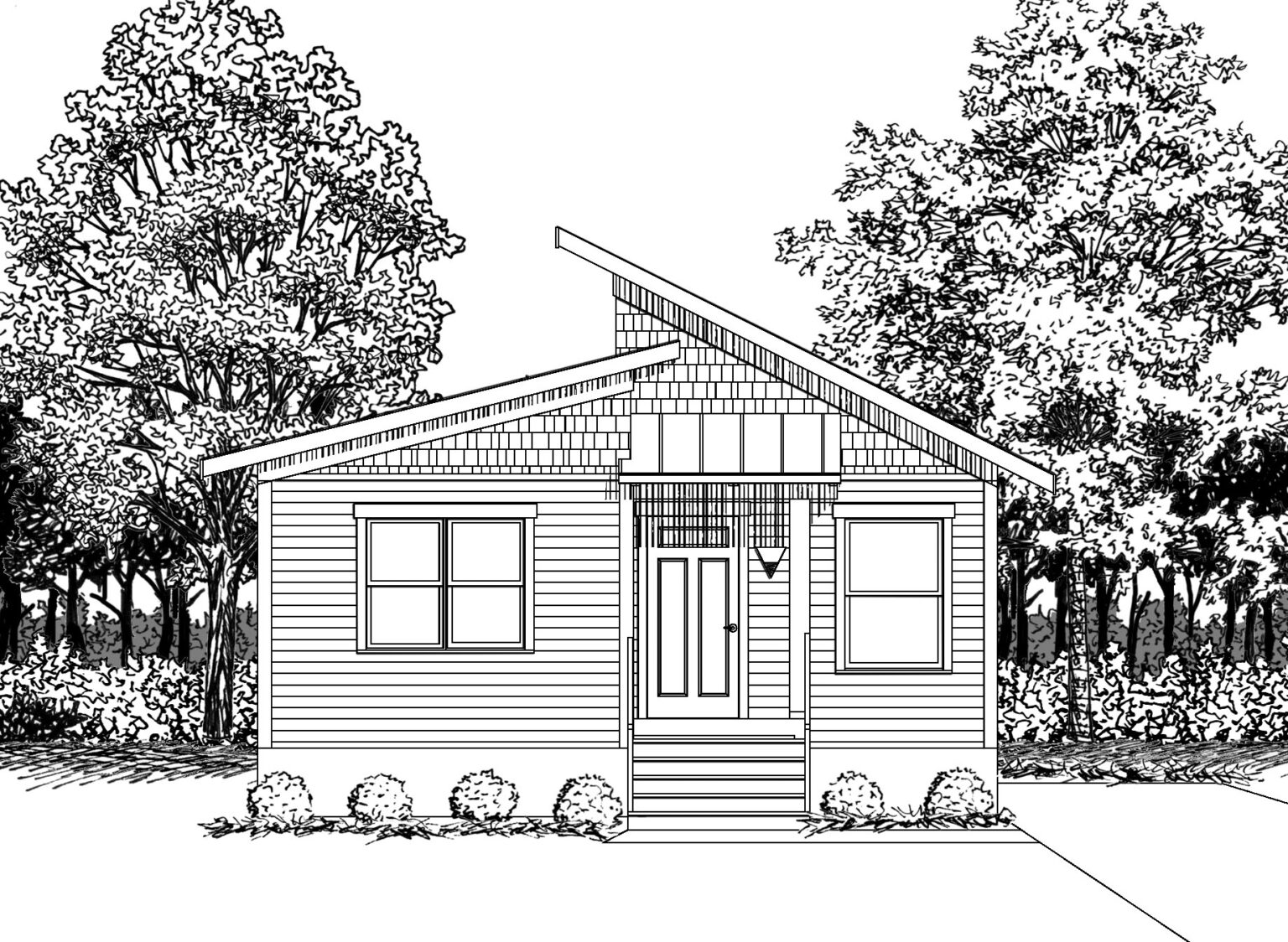 654 Staley Street, Burlington, NC elevation drawing. Hosted by Roll Construction